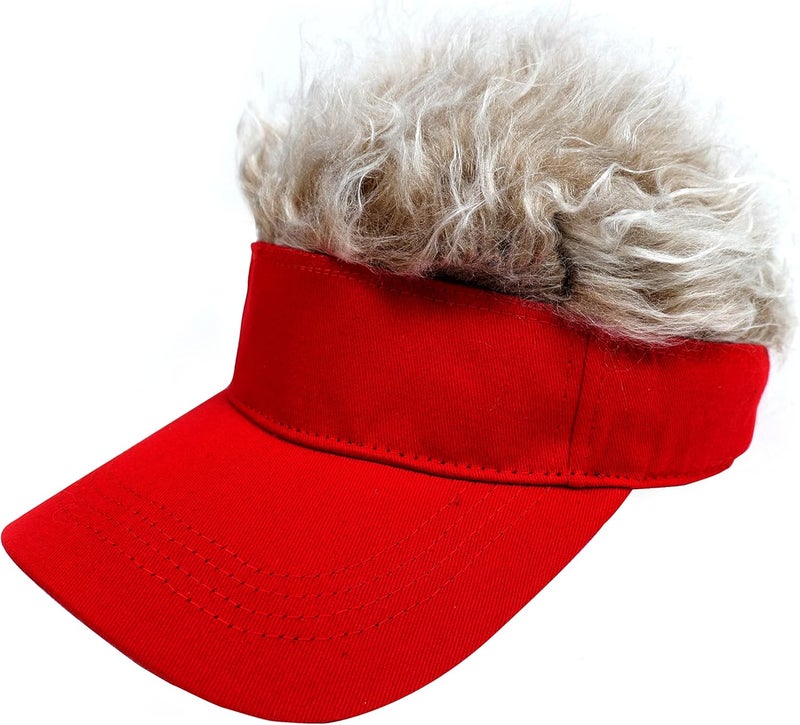 NNBDBVDHS Mens Visor with Hair Fake Hat with Hair for Men Funny Golf Hats Wig Hat Spiked Adjustable Baseball Cap - Image 2